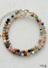 Boho Necklace, Choker Necklace, Blue and Green Natural Stones